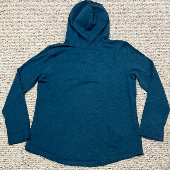 So Brand Teal Blue Lightweight Front Pocket Pullover Hoodie Sweatshirt Size XL - Picture 4 of 8